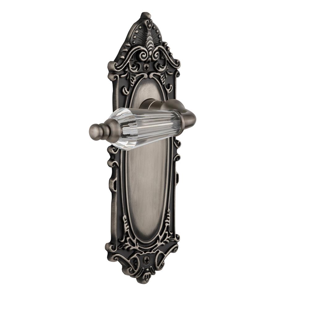 Nostalgic Warehouse VICPRL Full Passage Set Without Keyhole Victorian Plate with Parlour Lever in Antique Pewter